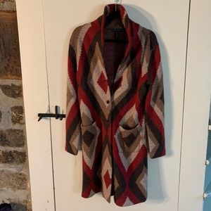 Ralph Lauren Aztec 100% Wool Long Coat